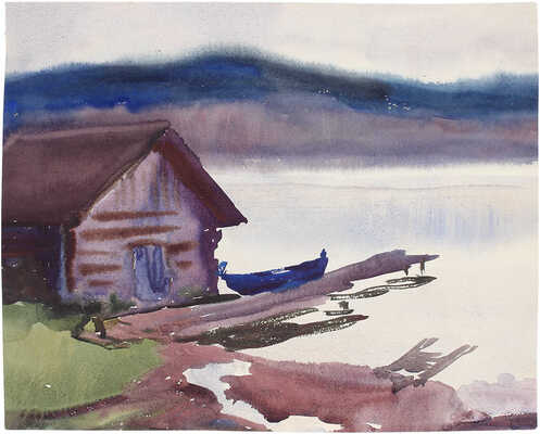 Гусев Василий Сергеевич. Двухсторонний рисунок с пейзажами 